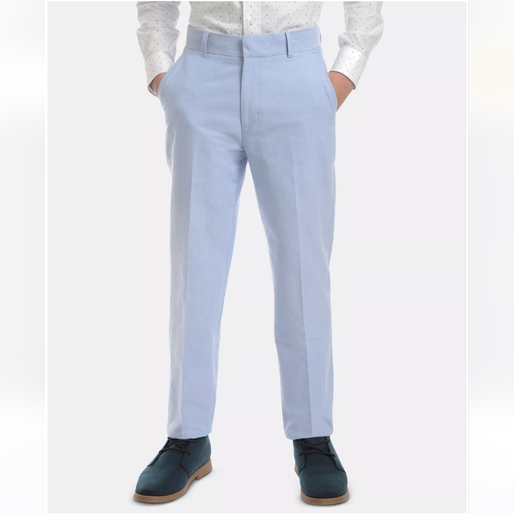 Tommy Hilfiger Big Boy's Oxford Cotton Pants, Size 10, Provence (Light) Blue